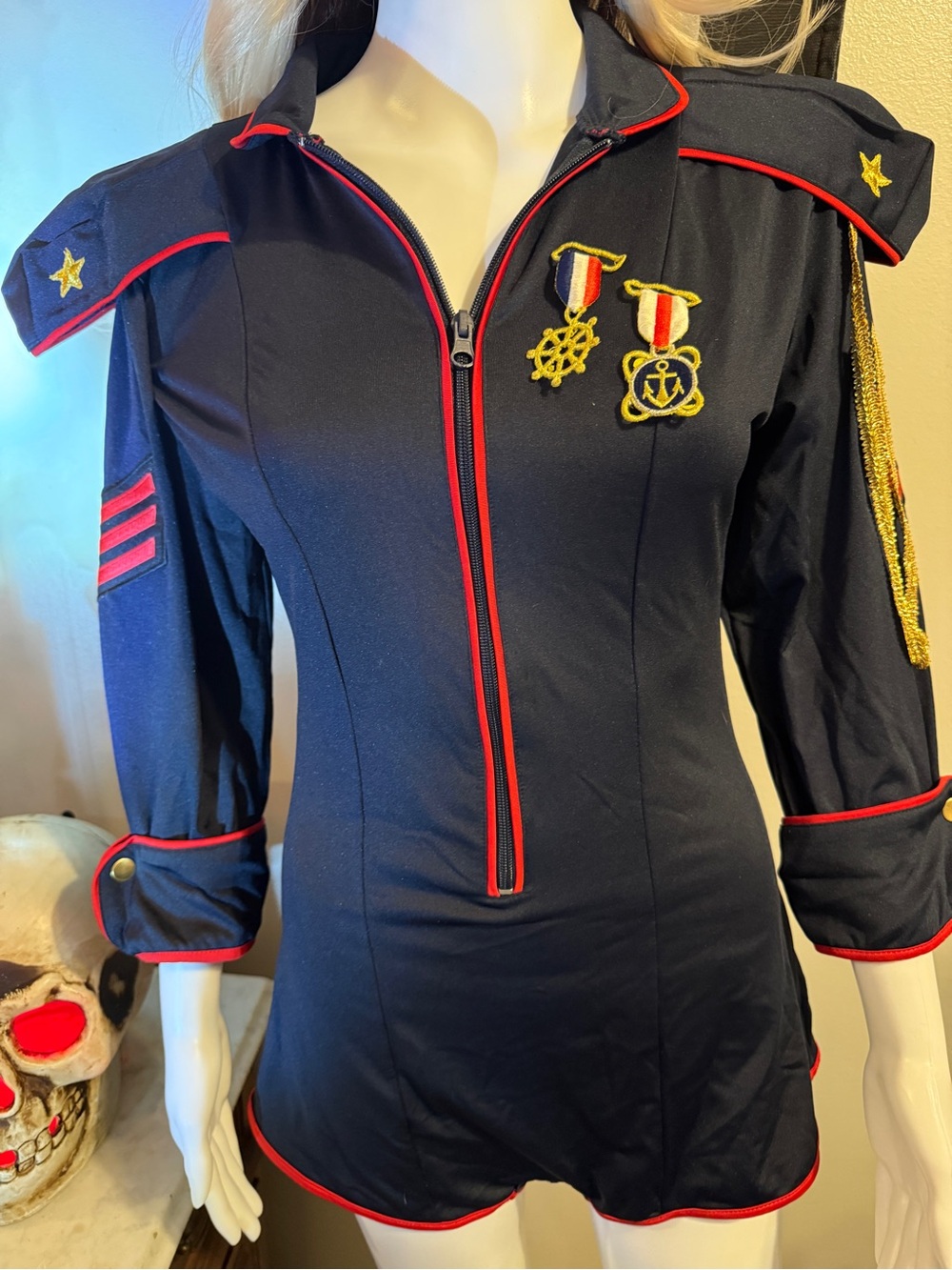 Vintage Forplay Vessel Vixen Adult Sailor Romper / Pin up Adult Medium-Large - Picture 10 of 13